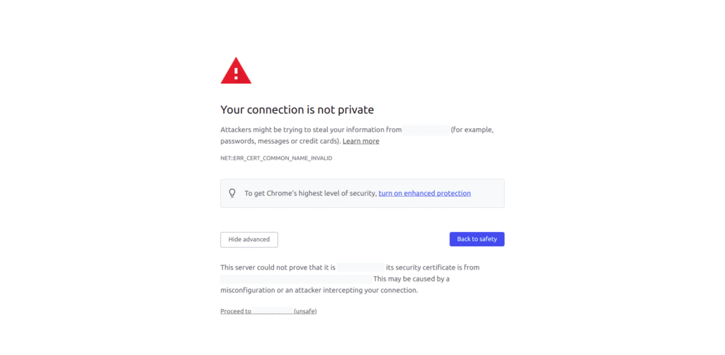 Not Private Error In Google Chrome